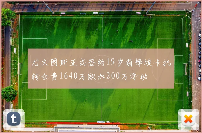 尤文图斯正式签约19岁前锋埃卡托转会费1640万欧加200万浮动